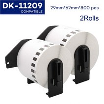 Brother 열전 사 프린터 용 2 롤 태그 QL570 DK 22205 DK11209 DK22205 연속 및 다이 컷 표준 주소 라벨, [06] 2Rolls DK-11209, 06 2Rolls DK-11209