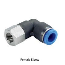 국산 제조 에어호스 연결 다용도 원터치 피팅 L자 꺾임 암나사 PLF type, 1203