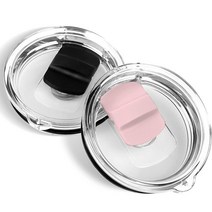 2팩 591.5ml(20온스) 마그네틱 텀블러 뚜껑 예티 램블러 또는 올드 스타일 RTIC 커피 텀블러에 적합 - 흘림 방지 오자크 트레일 뚜껑 교체품 마그네틱 슬라이더 스위치, Black Pink 30oz