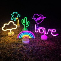 LED 네온사인 레터링 무드등 무선 아크릴 인테리어 캠핑 조명, 큐피트러브