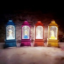 LED 사각랜턴 4컬러 소녀 크리스마스 워터볼 스노우볼 오르골 선물 장식소품, 3.블루