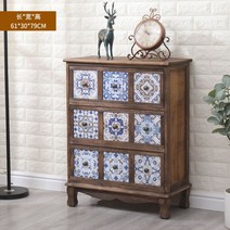 레트로 원목 오동나무 엔틱 약장 서랍장 홈카페 거실 틈새 현관 수납장 다기능 선반 랙, J