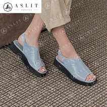 애슬릿 애슬릿 여성 절개 토 오픈 단화 슬링백 통굽 로퍼 4cm