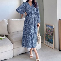 하젤 솔린 플라워 캉캉 롱원피스_S2572