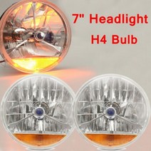 2Pcs H4 헤드 라이트 7 인치 블루 닷 트라이 바 지우기 렌즈 시보레 12V 60 55W 전구에 포드에 멀티 반사, Style 1
