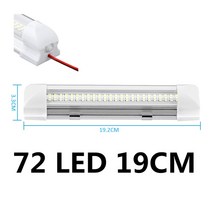 72/108 LED 12V 24V 자동차 인테리어 라이트 바 RV 캠핑카 보트 밴 트럭 트럭 캐 러 밴에 대 한 스위치 독, 03 72 LED 19CM_01 1pcs