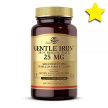솔가 젠틀 철분제 철분 아이언 Iron 25mg 240정 식물성 캡슐, 180카운트 (Pack of 1) 강철체력