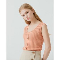질스튜어트 여성 21SS 질 스튜어트 뉴욕 여성 JSTS1B820C2 코랄 단색 면 민소매티셔츠