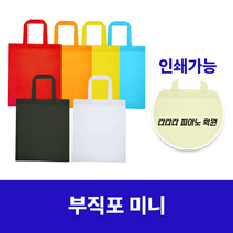 부직포가방 미니 부직포백 보조가방 시장바구니 신발주머니 쇼핑백 인쇄 가능, 블랙, 1개