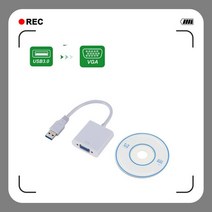VGA케이블 모니터연결케이블 디스플레이포트 Grwibeou-1080P USB-VGA 어댑터 USB 3.0-VGA 비디오 디스플레이 외부 변환기 카드 휴대용 PC 노트북 모니터 프, [01]  0.5m, 02 White_01 < =0.5m