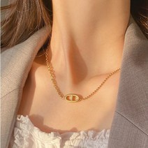 론조모니 불규칙 체인 볼 여성 목걸이
