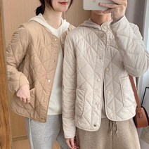 겨울 깔깔이 노카라 퀄팅 패딩 점퍼 여성 숏 경량패딩 재킷