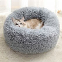 고양이 숨숨집 키튼박스 보온집 텐트 14 색 슈퍼 부드러운 고양이 침대 라운드 204, 60cm, 밝은 회색