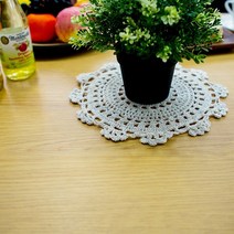 엔틱and데코 컵받침, 4.해바라기_화이트(중25cm)