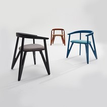 IGW-105 목재 암체어 패브릭 PU방석 디자인 체어, 블루+패브릭방석