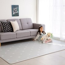 휴팡 6T PVC 애견매트 층간소음 놀이방매트 사각 100X140cm, 디자인:그린리프