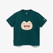 [뉴에라 키즈] 13292096 포켓몬 페이스 아트 잠만보 티셔츠 그린 블루 아동반팔티셔츠