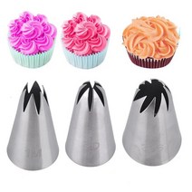 3 개/대 크림 노즐 과자 케이크 장식 도구 스테인레스 스틸 DIY 빵집 제과 장비, [04] 3 pieces