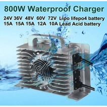 자동차 교체 대용량 베셀 선박 스피드 보트 차량 Lipo Lifepo4 배터리 충전기 800W 방수 12V 24V 36V 48V 60V 72V 15A 20A, 12V 15A_220V AU