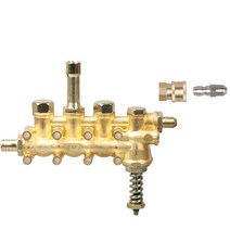 세차기 고압살수기 다용도 가정용 고압 분사기 280380 세차장 액세서리 388 브러시 세차장 구리 블록 펌프 헤드 어셈블리에 적합, 어셈블리 + 퀵 플러그 1개(각각 3개의 워터 씰