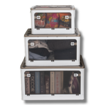 쇼핑팩토리 오픈 접이식 폴딩 투명 옷 의류 장난감 이불 자동차 레고 소품 정리함 수납 캠핑 대형 리빙박스, 파스텔 옐로우, S(40.5X29X24) 28리터