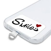 네츄럴파크 스마트폰 D형고리 태그홀더 행온택 키링, D형고리 태그홀더-스마일레터링