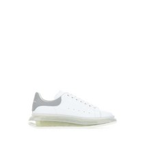 ALEXANDER MCQUEEN 화이트 레더 스니커즈 위드 그레이 패브릭 힐 662659WIA4T 9058