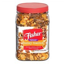 피셔 스낵 허니 로스티드 믹스 너트 피넛 680g Fisher Snack Honey Roasted Mixed Nuts with Peanuts 24 oz Cashews