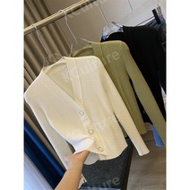 고급 라이오셀 소재 수입의류 가디건 골지 니트 모달 촉감 v 넥 가디건 압구정 청담동 쇼룸 스타일