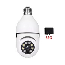 360도 cctv 카메라 e27 wifi 전구 감시 풀 컬러 720p hd 전구 보안 자동 추적 실내 옥외용 스마트 무선, 32g으로