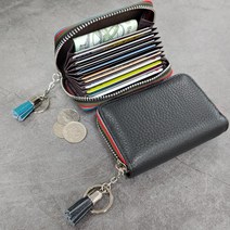[피치동전지갑] [자스나로 BRO-3] 아코디언 카드지갑 지퍼 동전 키링 NFC 교통카드 중복인식