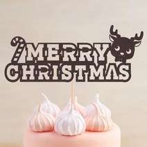 바보사랑 페이퍼 레터링 메리크리스마스 토퍼 루돌프.파티해, 상세설명 참조, 루돌프