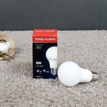 금호LED전구8W B0865 (주광색) LED램프 LED등 형광등 번개표 LED전구, 1개