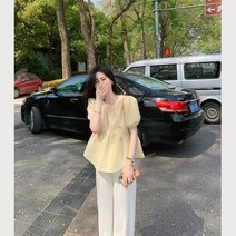 SEYI 여성캐주얼블라우스티셔츠레이스 여성바지세트봄여름 투피스 쿨상하