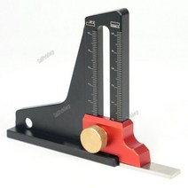 하이트 게이지 높이 측정 다이얼 깊이 장비 목공 도구 톱 테이블 조정 눈금자 트리밍 기계, Height Gauge, 01 Black