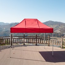 [R.B]캐노피 천막 알루미늄 골조+지붕 야외 실내 포장마차 테라스 옥상 그늘막 행사천막, 알루미늄천막 3X4.5_홍백홍