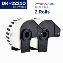 Brother 열전 사 프린터 용 2 롤 태그 QL570 DK 22205 DK11209 DK22205 연속 및 다이 컷 표준 주소 라벨, [10] 2Rolls DK-22210, 10 2Rolls DK-22210