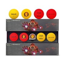 볼빅 마블 어벤져스 비비드 무광 고반발 골프공 홀인원 인쇄X 선물 4구마커세트 아이언맨, 4. 4구+볼마커세트 : 아이언맨