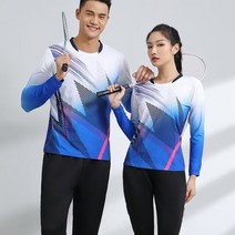 배드민턴복장 바람막이 테니스복장 긴 소매 테니스 셔츠 배드민턴 남자 여자 탁구 유니폼 체육관 의류 훈련 티