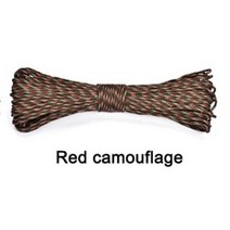 31M 550 군용 9 코어 생존 Paracord 야외 구조 번들 로프 빨랫줄 텐트 등산 로프, 빨간 위장