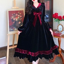 블랙원피스 빅사이즈 벨벳원피스