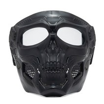 방풍고글 오토바이 헬멧 마스크 야외 승마 motocross 해골 바람 안경 전체 얼굴 airsoft 사이클링, 01 black clear lens
