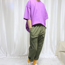 대단한놈 남자 밴딩 포켓 면 카고 슬랙스