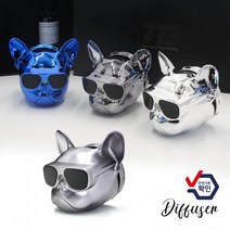 불독 캐릭터 송풍구 석고 메탈 무광 차량용 향수 새차선물 자동차 방향제 자동차 디퓨저 블랙머스크향, 석고불독방향제NO01