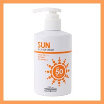 푸드어홀릭 멀티 선크림 250ml SPF50+ 펌프형선크림 미백선크림 주름개선선크림 자외선차단제 피부탄력선크림 피부노화선크림 선케어 목선크림 아이선크림 간편선크림 대용량선크림 추천