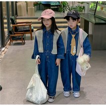 유아 아기 점프슈트 데님 아동 남아 여아 청 점프수트 자매 남매룩 형제룩 가족 촬영 컨셉