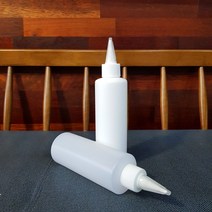 다담 HDPE 200ml 원통 뾰족캡 용기 리필 공병 소스 양념 미술 물감 세차 소분 통, 반투명 용기+검정 뾰족캡(일체형)