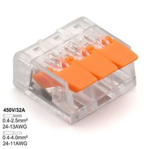 0.4-6.0mm 30 50 100 개 및 세트 미니 고속 범용 와이어 커넥터 쉬운 빠른 배선 자동차 태양 에너지 터미널, 4mm 3PIN_100 Pieces