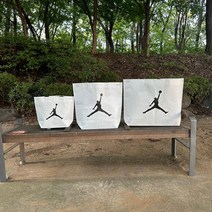 [국내매장][당일출고] NIKE 나이키 리유저블 조던 쇼핑백 소형 타포린백 쇼퍼백 에코백 장바구니 운동 헬스 가방 방수 (S+M+L) 세트, 화이트