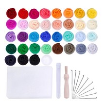 GeweYeeli Felting 로빙 키트 36 색 펠트 공 습식 및 건식 펠트 DIY 공예 세트 초보자 펠트 도구, type1